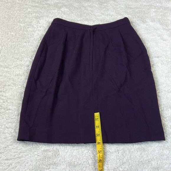 Y2K Kasper A.S.L. Petite Purple eggplant velvet trim skirt suite, size 4P - Picture 14 of 14